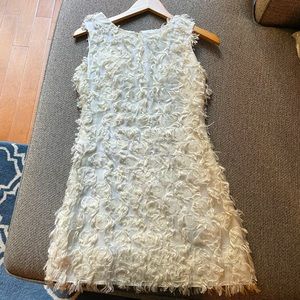 Vintage handmade one-of-a-kind white frilly sheath dress. Size 0